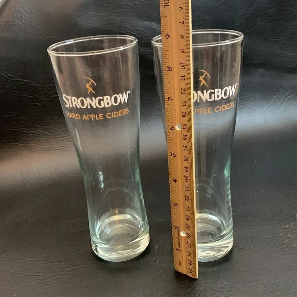 Strongbow Hard Apple Cider 20 Ounces 9 Inches Tall Set Of 2 Included Gold White